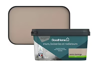 Peinture intérieure couleur murs, boiseries et radiateurs GoodHome satin santo domingo beige 2.5L