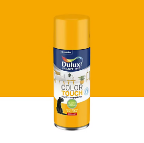 Peinture aérosol Color Touch multi supports Dulux Valentine brillant jaune signal 400ml