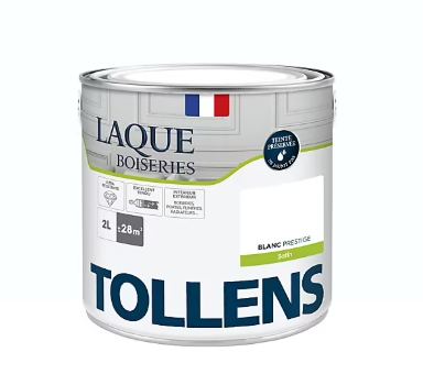 Laque boiseries et métal Tollens satin blanc prestige 2L