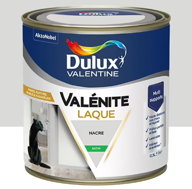 Laque acrylique Valénite Dulux Valentine blanc nacré satin 500ml
