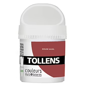 Testeur peinture murs et boiseries Tollens rouge salsa satin 50ml