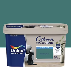 Peinture Crème De Couleur Dulux Valentine mat eucalyptus 2,5L
