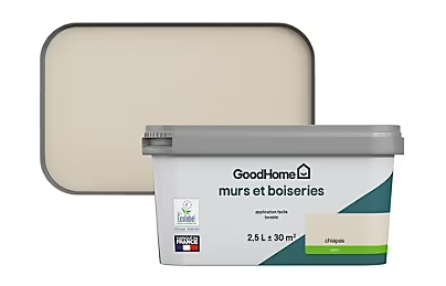 Peinture intérieure couleur Murs et boiseries GoodHome Chiapas beige satin 2,5L