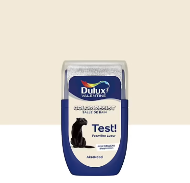 Testeur de peinture Color Resist salle de bains Dulux Valentine satin première lueur 30ml