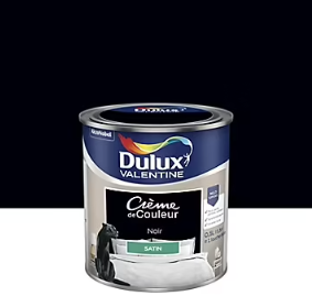 Peinture Crème de Couleur Dulux Valentine satin noir 0,5L