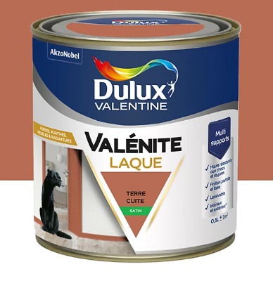Laque Valénite Dulux Valentine Acrylique satin bronze terre cuite 500ml