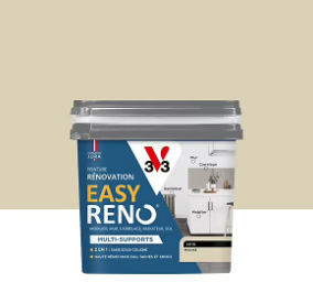 Peinture de rénovation multi-supports V33 Easy Reno beige praliné satin 750ml