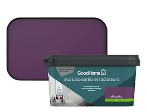 Peinture intérieure couleur murs, boiseries et radiateurs GoodHome satin shizuoka violet 2.5L