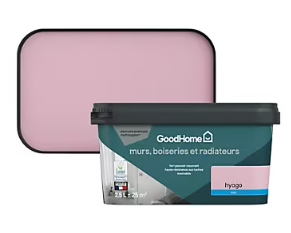 Peinture intérieure couleur murs, boiseries et radiateurs GoodHome Hyogo mat rose 2,5L