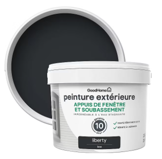 Peinture extérieure appuis de fenêtre GoodHome noir Liberty 2,5L
