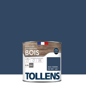 Peinture extérieure bois Tollens satin bleu marine 500ml