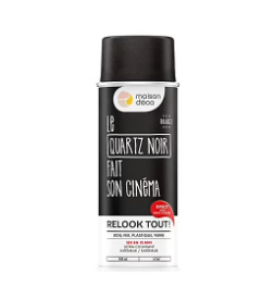 Peinture aérosol Relook tout Maison Déco quartz noir 400ml