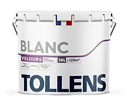 Peinture Tollens murs et plafonds velours blanc 10L