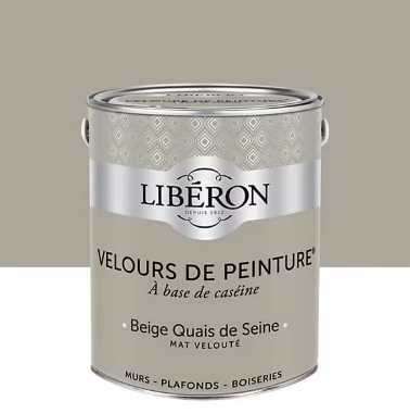 Peinture multisupport murs, plafonds et boiseries Velours de peinture beige quais de seine Libéron 2,5L