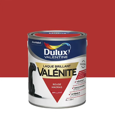 Laque boiseries et métal Valénite Dulux Valentine brillant rouge madras 2L