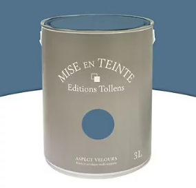 Peinture murs et boiseries Tollens Mise en teinte bleu de prusse mat velours 3L