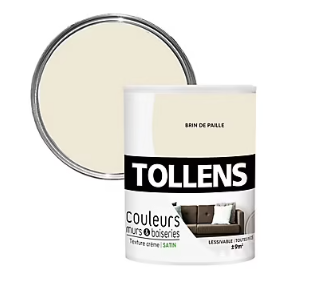 Peinture murs et boiseries Tollens brin de paille satin 0,75L