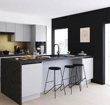 Peinture cuisine et salle de bains GoodHome noir Liberty satin 2,5L