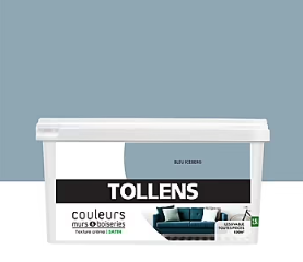 Peinture murs et boiseries Tollens bleu iceberg satin 2,5L
