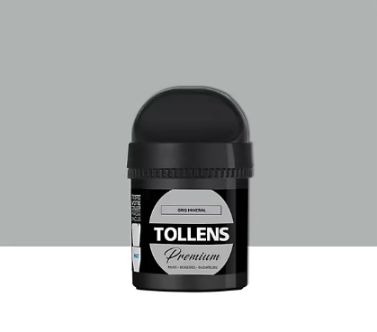 Testeur peinture Tollens premium murs, boiseries et radiateurs gris minéral mat 50ml