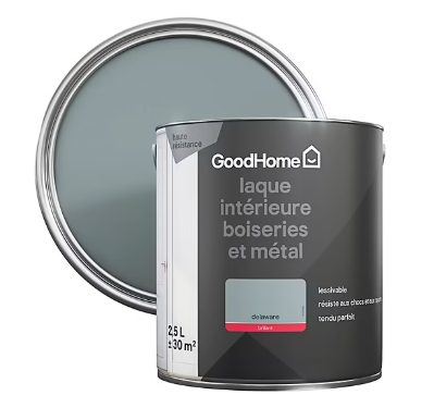 Peinture métal et bois GoodHome brillant gris Delaware 2,5L