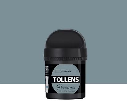 Testeur peinture Tollens premium murs, boiseries et radiateurs vert poétique mat 50ml