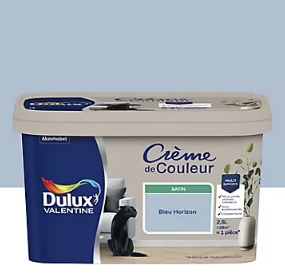 Peinture Crème De Couleur Dulux Valentine satin bleu horizon 2,5L