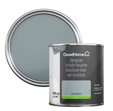 Peinture métal et bois GoodHome satin gris Delaware 500ml