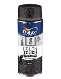 Peinture aérosol Color Touch multi supports Dulux Valentine effet pailleté argent 400ml