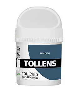 Testeur peinture murs et boiseries Tollens bleu paon satin 50ml