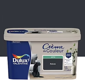 Peinture Crème De Couleur Dulux Valentine satin poivre 2,5L