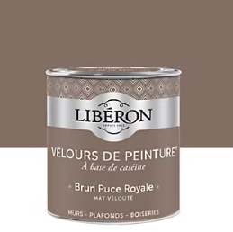 Peinture multisupport murs, plafonds et boiseries Velours de peinture marron brun puce royale Libéron 0,5L