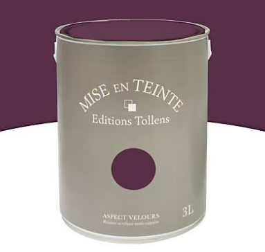 Peinture murs et boiseries Tollens Mise en teinte grenat mat velours 3L