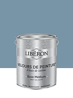 Peinture multisupport murs, plafonds et boiseries Velours de peinture bleu de nîmes Libéron 2,5L