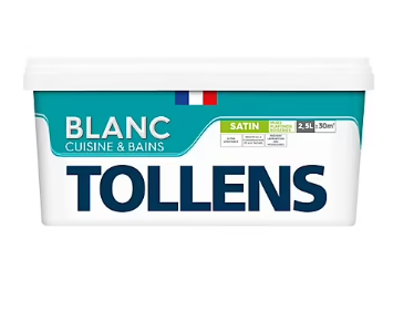 Peinture Tollens cuisine et salle de bains blanc satin 2,5L