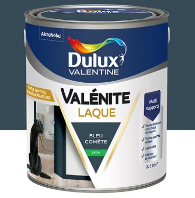 Laque Valénite Dulux Valentine Acrylique satin bleu comète 2L