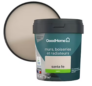 Peinture résistante murs, boiseries et métal GoodHome beige Santa Fe satin 0,75L