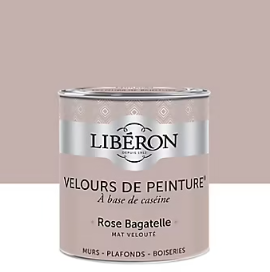 Peinture murs, plafonds et boiseries Velours de peinture rose bagatelle Libéron 0,5L