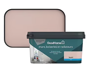 Peinture intérieure couleur murs, boiseries et radiateurs GoodHome mat isumi rose 2.5L