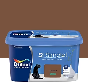 Peinture intérieure couleur Si Simple ! Dulux Valentine satin marron le Chocolat 2.5L