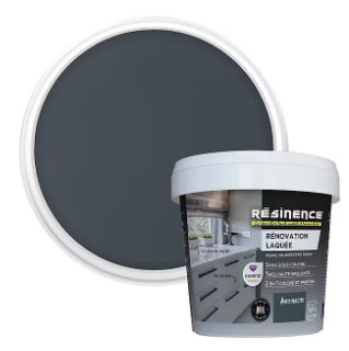 Résine multisupports Résinence Rénovation Laquée Color satin gris anthracite 500ml