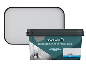 Peinture intérieure couleur murs, boiseries et radiateurs GoodHome mat whistler gris 2.5L