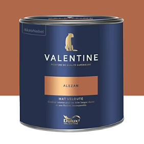 Peinture Valentine murs et boiseries Dulux Valentine rouge alezan velouté mat 2L