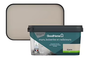 Peinture intérieure couleur murs, boiseries et radiateurs GoodHome satin tijuana beige 2.5L