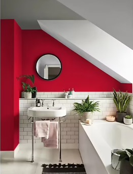 Peinture haute résistance Crème de couleur cuisine et bain Dulux Valentine rouge industriel satin 0,75L