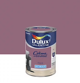 Peinture couleur murs, boiseries et radiateurs Crème de couleur Dulux Valentine figue mat 1,25L