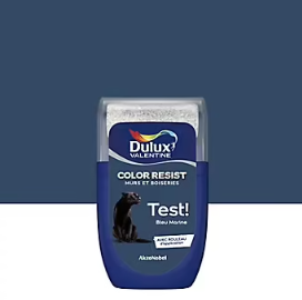 Testeur de peinture Color Resist murs et boiseries Dulux Valentine mat bleu marine 30ml