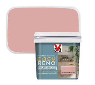 Peinture de rénovation multi-supports V33 Easy Reno rose bohème satin 0,75L