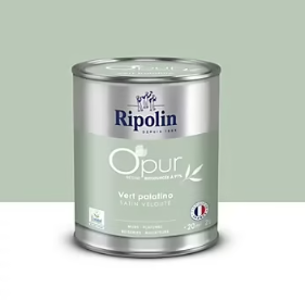 Peinture intérieure multisupport Ripolin O'pur vert palatino satin velouté 2L