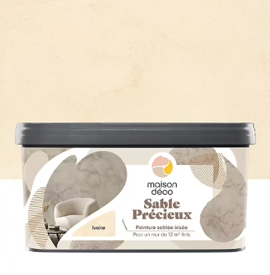 Peinture sablée irisée Maison Déco Sable Précieux éclat ivoire 2L